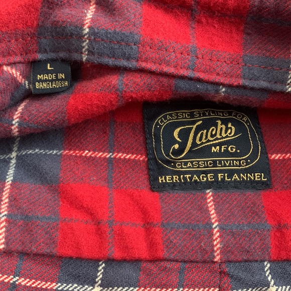 Jacks MFG. Heritage Flannel in red blue plaids L - Picture 4 of 6